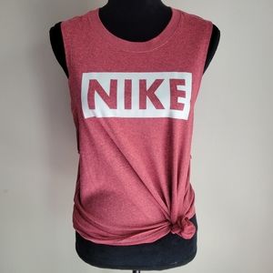 Nike dri fit heather red sleeveless tank top L